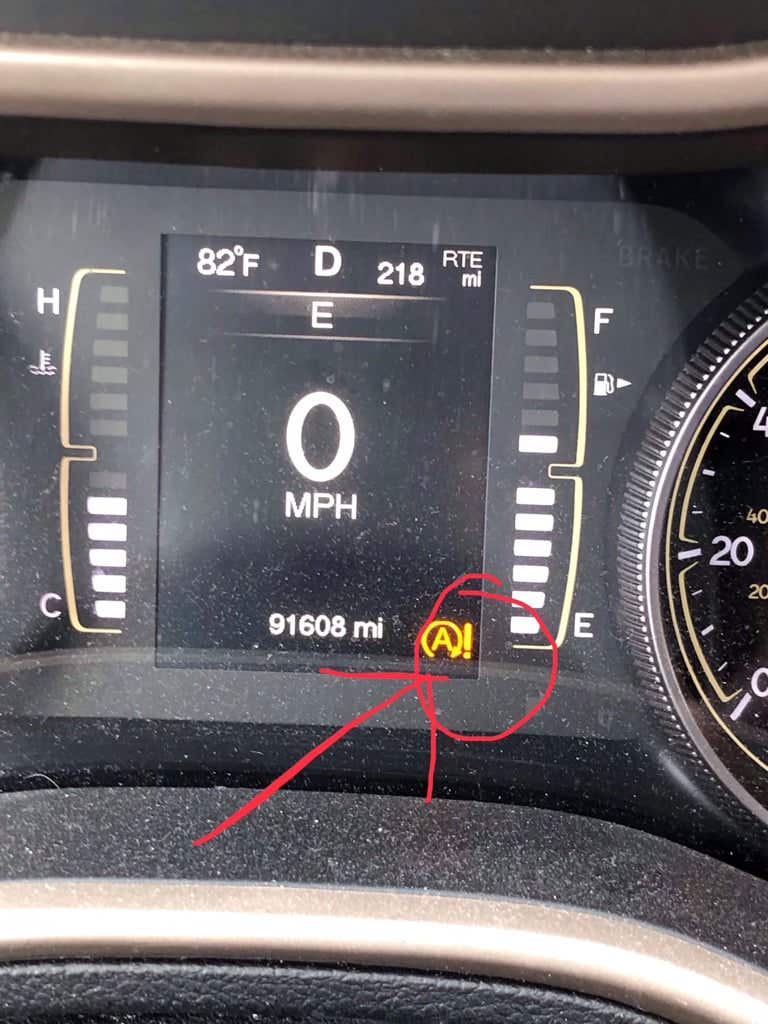A With A Circle Around It And Exclamation Point Jeep