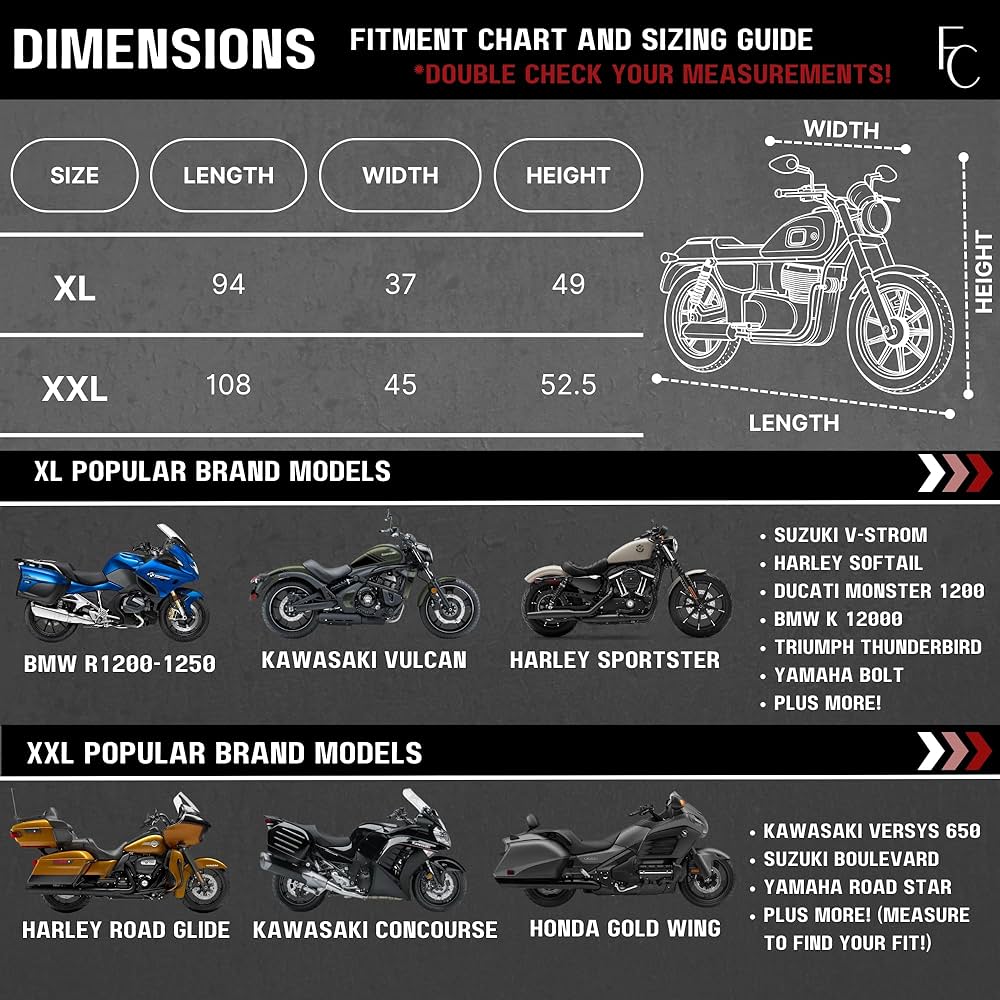 Harley Davidson Motorcycle Size And Models Chart