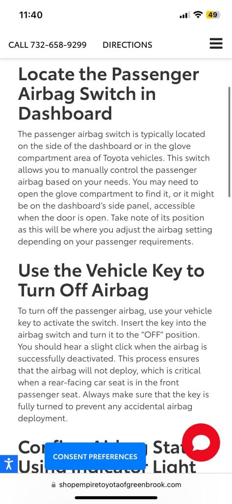 How To Turn On Passenger Airbag Toyota Corolla